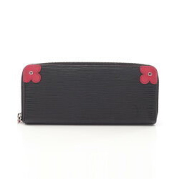 Louis Vuitton Handbags - Louis Vuitton Clemence Epi Noir Black Long Wallet Hot Pink Leather Black